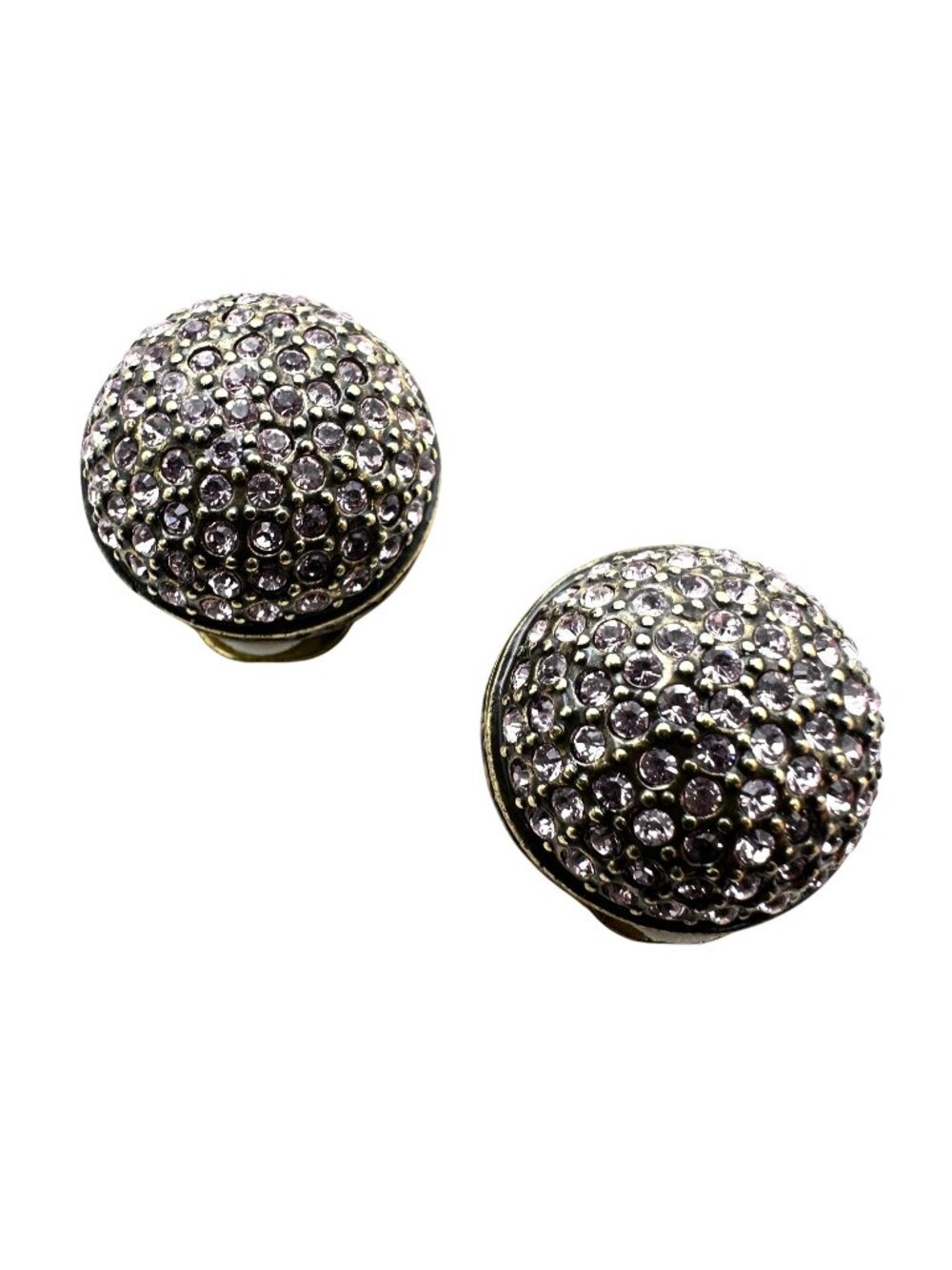 Heidi Daus Light & Dark Crystal Bronze Clip Earrings